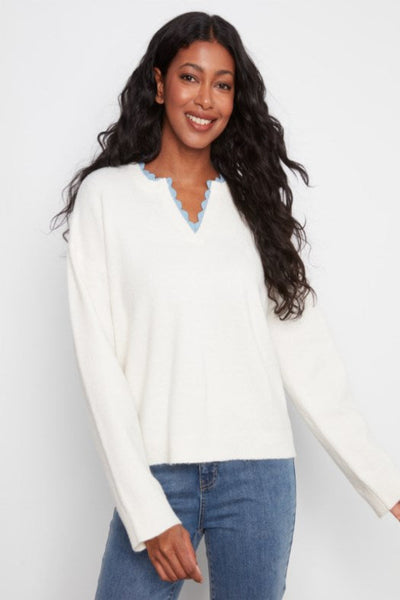 Charlie B V neck sweater with woven trim
women's cream sweater with scallop trim
drop shoulder V notch sweater women
women's cream knit sweater blue trim
Charlie B sweater women's fashion
woven trim V neck sweater women
women's long sleeve drop shoulder sweater cream
scallop neckline sweater women
women's soft knit V neck sweater
Charlie B cream sweater women