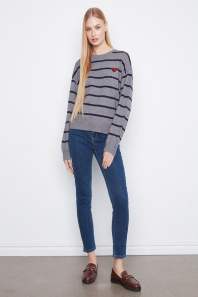 Charlie B striped sweater with heart
women's Breton stripe crew neck sweater
embroidered heart sweater women
grey navy stripe sweater women
Charlie B sweater women's fashion
women's drop shoulder stripe knit sweater
Parisian stripe sweater women
women's crew neck plush sweater grey
heart embroidery sweater women
women's soft stripe long sleeve sweater