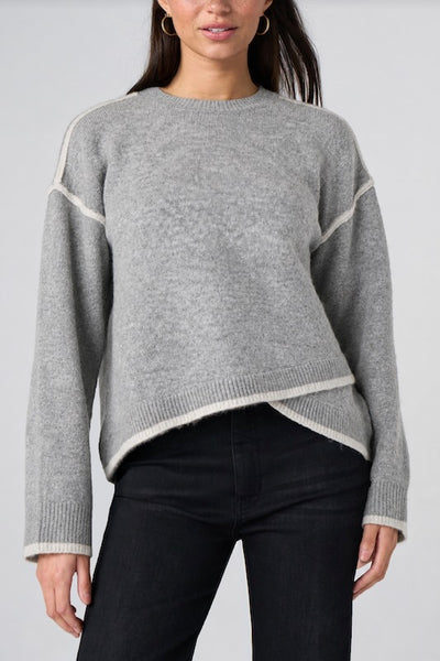 Liverpool Los Angeles crewneck sweater grey
tulip hem knit sweater women
heather grey contrast trim sweater
cream seam detail pullover sweater
relaxed fit crewneck knit top
Liverpool LM8M13SE12 sweater
women's long sleeve heathered sweater
crossover hem knit sweater boutique
casual chic grey pullover sweater
contrast trim crewneck sweater women