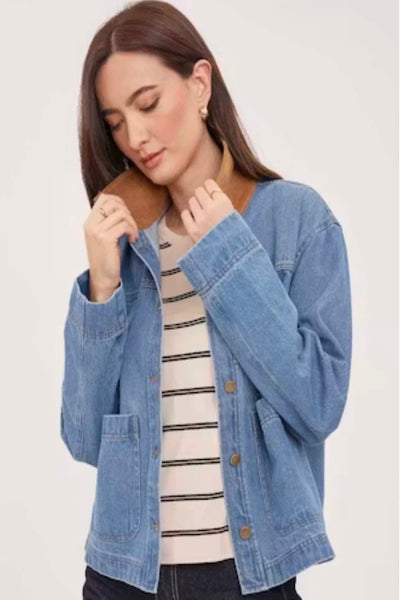Gentle Fawn Connor Jacket
Gentle Fawn denim jacket women
light wash denim jacket women boutique
heavy denim jacket corduroy collar
women's oversized denim jacket
100% cotton denim jacket women
contrast collar denim jacket
boyfriend denim jacket light wash
Gentle Fawn GF2607-5269
women's snap button denim jacket