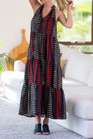 STATEMENT MAKING YINDI COTTON LAYERED MAXI DRESS