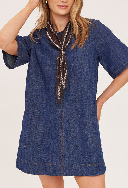 Gentle Fawn Penelope Dress
dark wash denim mini dress women
denim dress with pockets women
boat neckline denim mini dress
cotton linen denim dress women
contrast topstitching denim dress
A-line denim mini dress casual
lived-in wash denim dress boutique
women's short sleeve denim dress fall
Gentle Fawn denim dress dark wash
