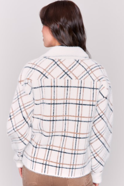 SHORT PLAID KNIT JACKET