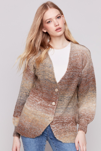 BOUCLE KNIT MULTI COLOR CARDIGAN