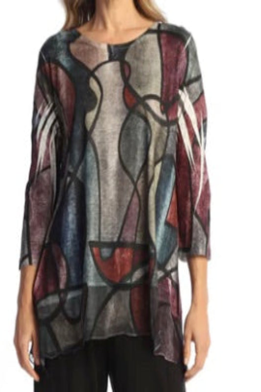 MELODY, TUNIC W/CHIFFON CONTRAST