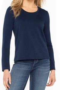 EFFORTLESSLY ESSENTIAL LONG SLEEVE SCOOP NECK KNIT TOP