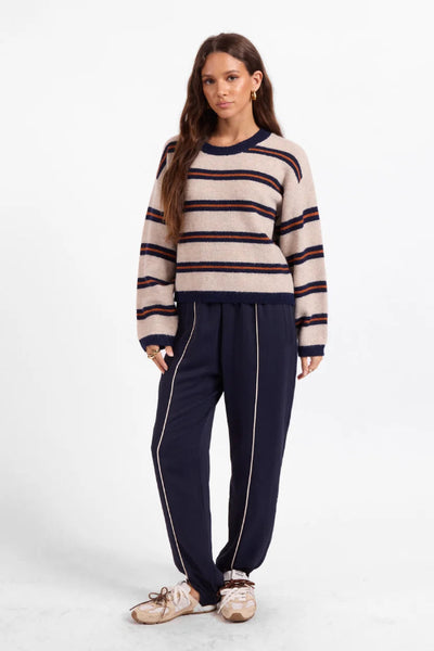 women's stripe knit sweater
boxy crewneck sweater fall
navy rust stripe pullover sweater
Sage the Label sweater
oversized stripe sweater women
dropped shoulder knit sweater
relaxed fit crewneck knit pullover
preppy stripe sweater women's fashion
cozy knit sweater high hip length
women's fall pullover sweater striped