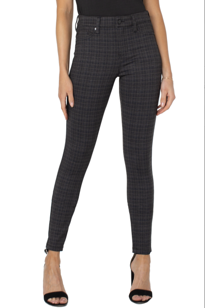 MADONNA 29 IN SMALL PLAID PRINT ANKLE SKINNY PANT