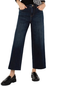 EVERYDAY ESSENTIAL STRIDE HIGH RISE CROP JEAN WITH WIDE CUT HEM 26" INSEAM