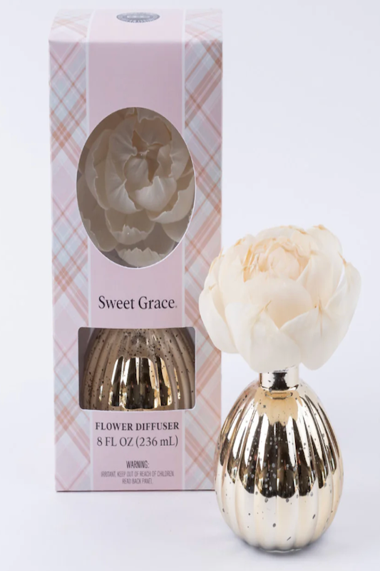 8 OZ SWEET GRACE FRAGRANCED FLOWER DIFFUSER -MERCURY