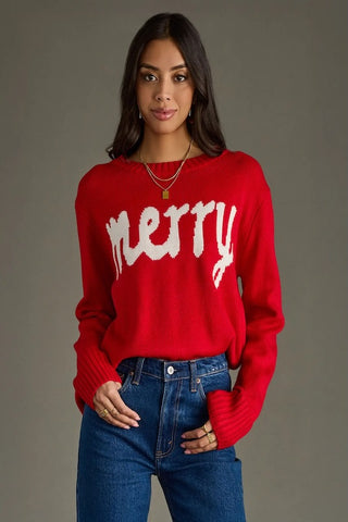 FESTIVE AND COZY 'MERRY' SWEATER