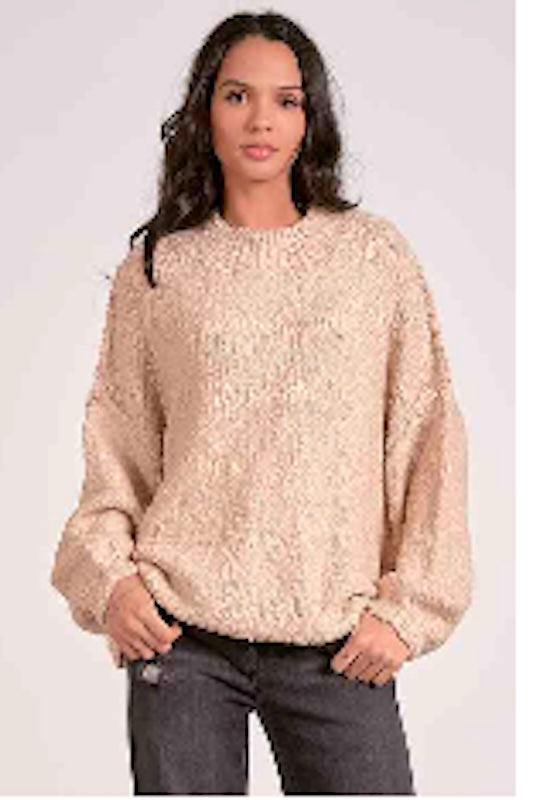 PLUSH AND CHIC BOUCLE SWEATER