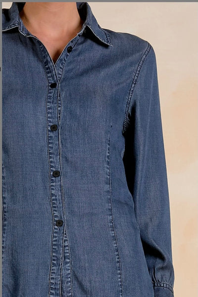 Elan long sleeve collared button top
lyocell button-front shirt women
denim look button top women
fitted collared long sleeve top women
princess seam button shirt women
Elan women's lyocell top
medium wash lyocell shirt women
cinched waist button-front top
polished collared shirt women's fashion
long sleeve fitted button top navy
