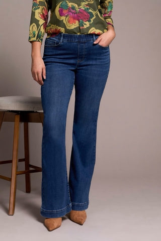 AUDREY PULL ON FLARE JEANS- FADEDBLUE