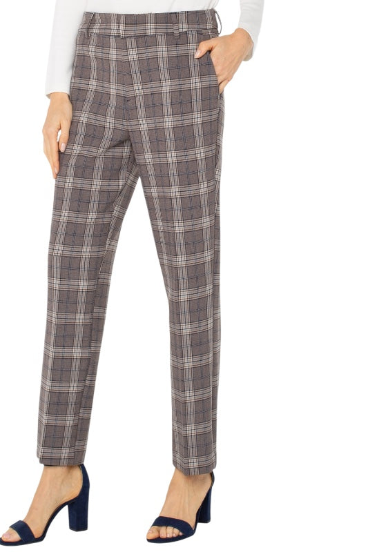LIVERPOOL OFFICE READY HIGH RISE KELSEY PLAID TROUSER