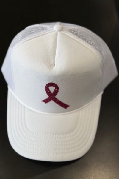 PINK RIBBON TRUCKER HAT- BREAST CANCER AWARENESS