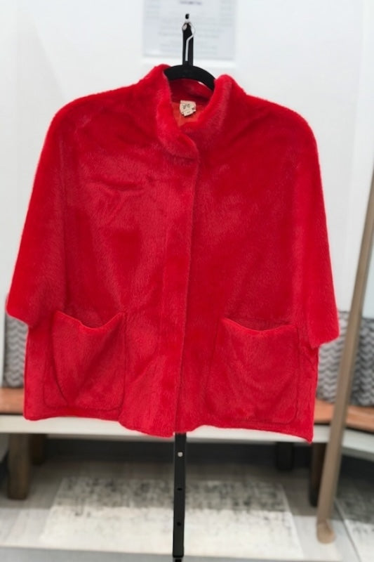 IVY JANE FAUX CAPELET JACKET