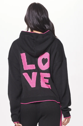 LOVE BACK JACQUARD SWEATER HOODIE
