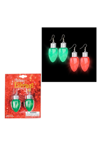 LIGHT UP CHRISTMAS BULB HOLIDAY EARRINGS