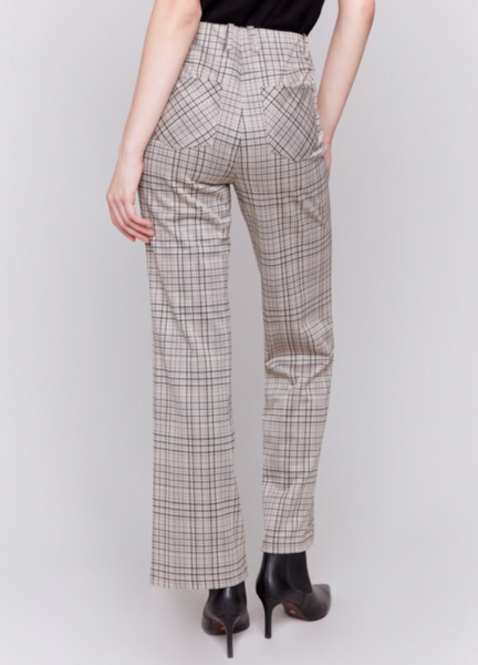 PULL ON PDR PLAID ANKLE FLARE PANT