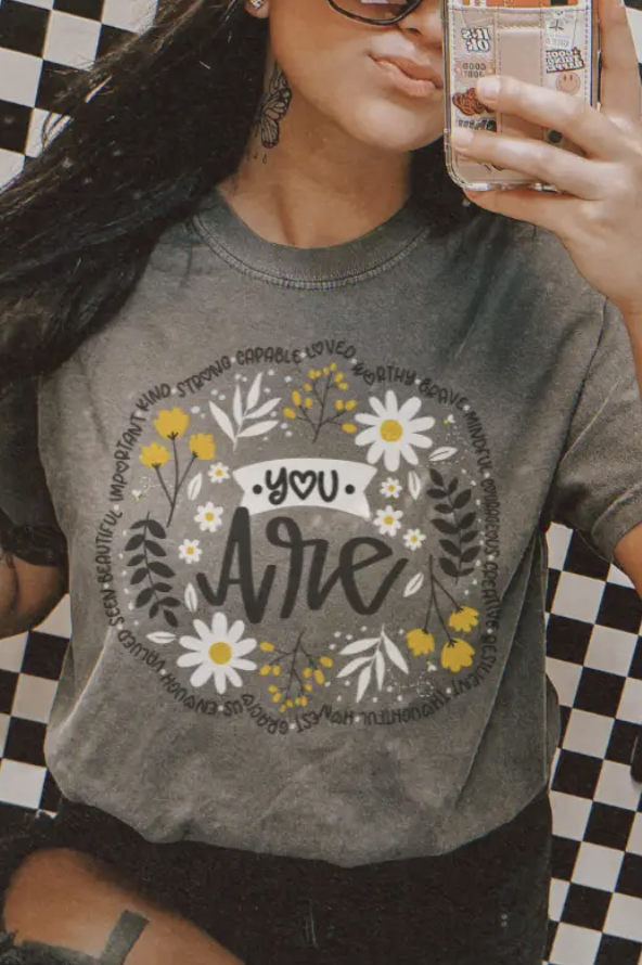 YOU ARE...FLORAL GRAPHIC TEE