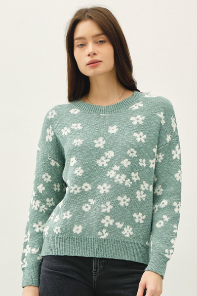 FLORAL PULLOVER SWEATER TOP