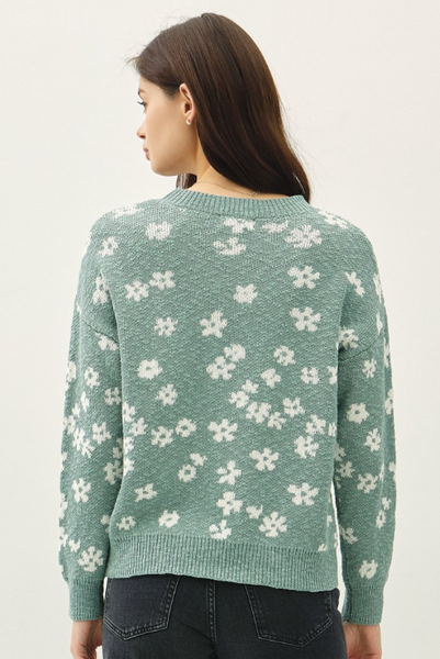 FLORAL PULLOVER SWEATER TOP