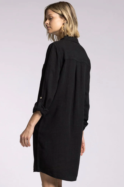 MINERAL WASHED BUTTON DOWN FATINA SHIRT DRESS