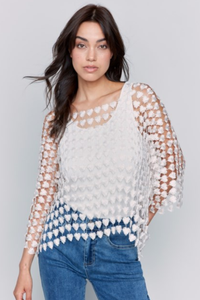 GORGEOUS HEART TEXTURED CROCHET TOP