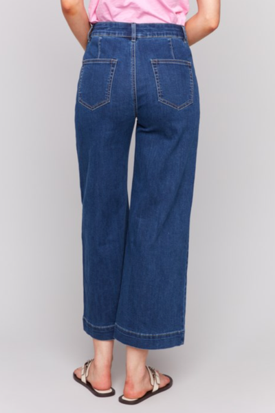 FRONT PATCH POCKET WIDE LEG DENIM