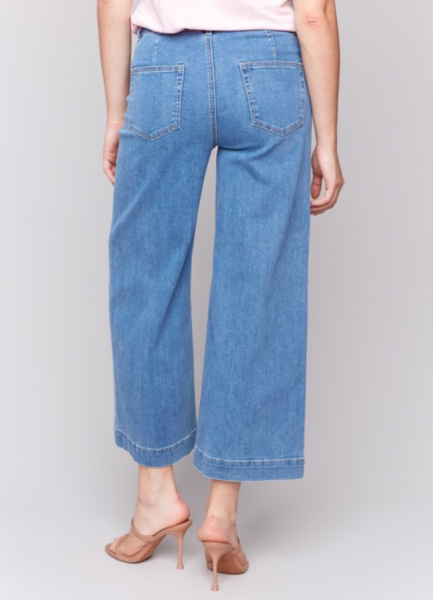 FRONT PATCH POCKET WIDE LEG DENIM