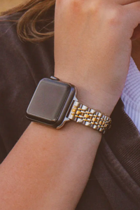 18K GOLD PLATED 2-TONE ADJUSTABLE iWATCH BAND