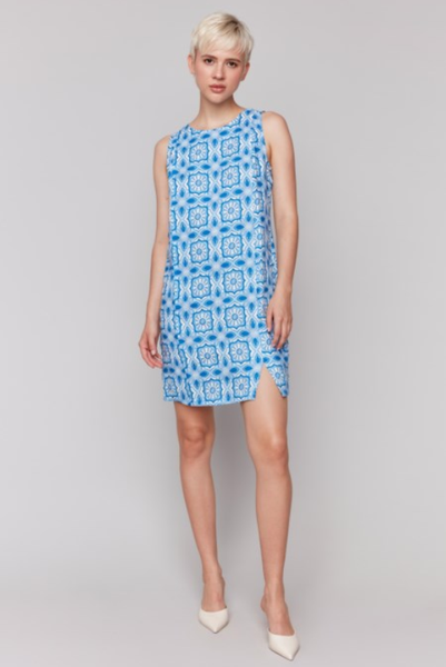 BEAUTIFUL PRINTED SLEEVELESS MINI SHIFT DRESS