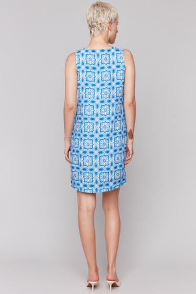 BEAUTIFUL PRINTED SLEEVELESS MINI SHIFT DRESS