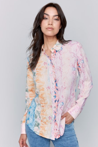 BEAUTIFUL PRINTED LONG SLEEVE BLOUSE