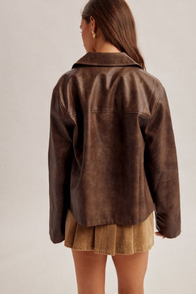 faux leather utility jacket women
distressed brown leather jacket women
vegan leather zip front jacket
collared faux leather jacket
Hem and Thread leather jacket
oversized faux leather jacket women
cargo pocket leather jacket
brown utility jacket women
vintage washed faux leather jacket
women's zip up leather jacket fall