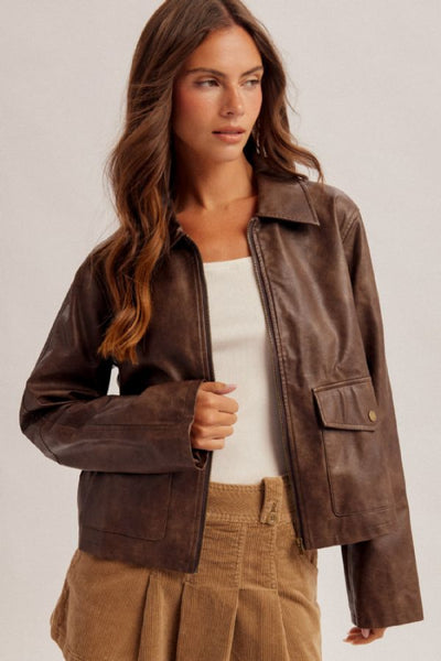 faux leather utility jacket women
distressed brown leather jacket women
vegan leather zip front jacket
collared faux leather jacket
Hem and Thread leather jacket
oversized faux leather jacket women
cargo pocket leather jacket
brown utility jacket women
vintage washed faux leather jacket
women's zip up leather jacket fall