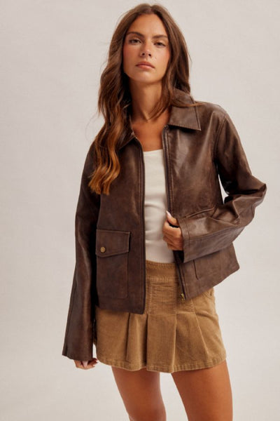 faux leather utility jacket women
distressed brown leather jacket women
vegan leather zip front jacket
collared faux leather jacket
Hem and Thread leather jacket
oversized faux leather jacket women
cargo pocket leather jacket
brown utility jacket women
vintage washed faux leather jacket
women's zip up leather jacket fall