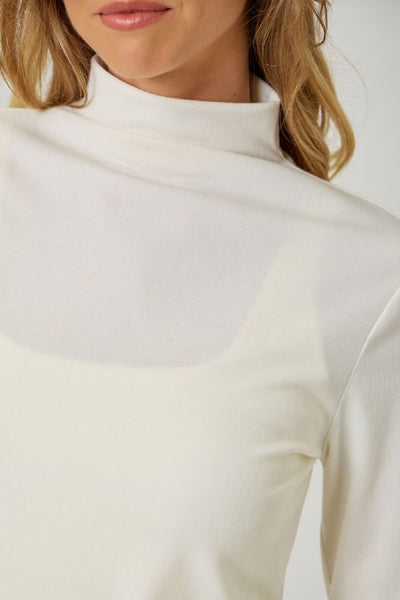 SOFT, EASY ELEGANT KNIT MOCK NECK LONG SLEEVE TOP