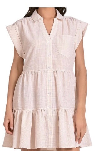 FLIRTY AND FUN SEERSUCKER SHIRT DRESS