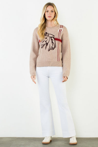 women's horse print knit sweater
equestrian graphic crewneck sweater women
horse head intarsia sweater beige
women's novelty knit pullover sweater
Western inspired graphic sweater women
beige crewneck horse sweater
equestrian style women's sweater
horse graphic long sleeve knit top
THML horse sweater women
women's preppy equestrian knitwear