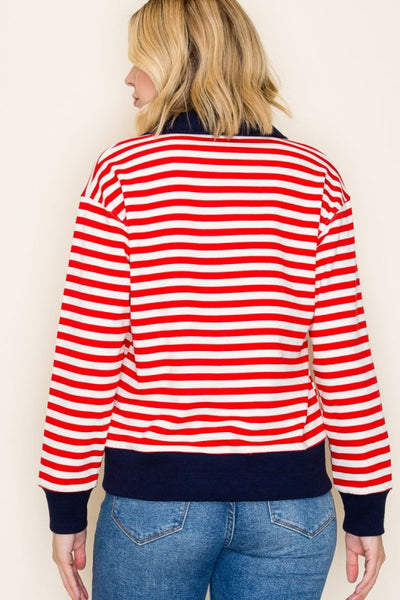 CASUAL AND POLISHED CONTRAST POLO STRIPED SHIRT