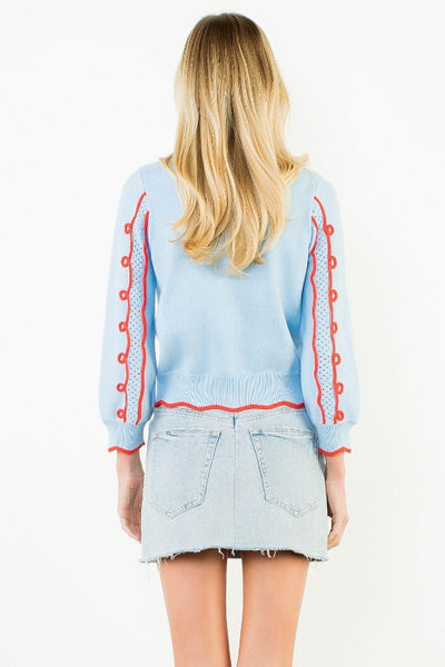 THML wavy loop trim knit sweater
women's blue knit sweater with red trim
loop trim crew neck sweater women
women's cropped knit sweater blue
THML sweater women's fashion
women's long sleeve statement knit sweater
powder blue knit sweater women
women's artisan trim knit sweater
wavy trim cropped sweater women
women's viscose blend knit sweater blue