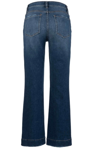FLATTERING FIT KELSEY HIGH RISE FAB AB ANKLE FLARE JEANS WITH WIDE HEM