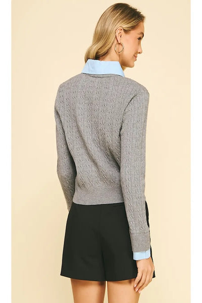 CHIC LAYERED CREWNECK SWEATER