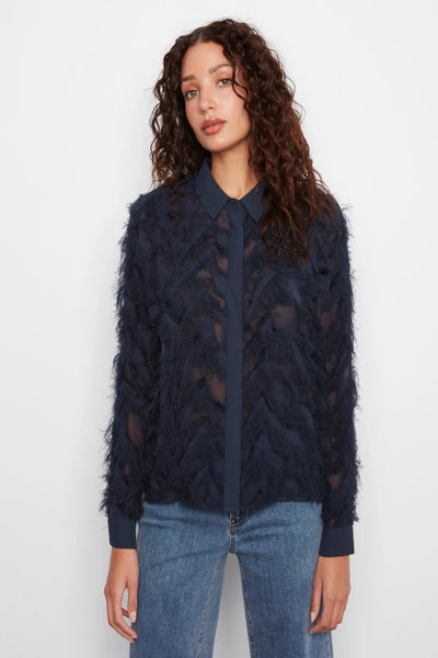 Charlie B fringe chiffon blouse
Charlie B button-front blouse
fringe fabric chiffon blouse
navy fringe blouse for women
long-sleeve chiffon blouse
textured button-front blouse
women’s fringe button-up shirt
Charlie B long-sleeve blouse
navy chiffon blouse with fringe
dressy fringe blouse with buttons