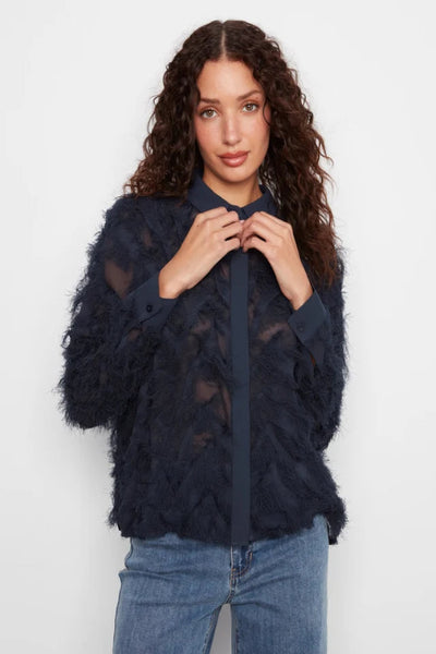 Charlie B fringe chiffon blouse
Charlie B button-front blouse
fringe fabric chiffon blouse
navy fringe blouse for women
long-sleeve chiffon blouse
textured button-front blouse
women’s fringe button-up shirt
Charlie B long-sleeve blouse
navy chiffon blouse with fringe
dressy fringe blouse with buttons