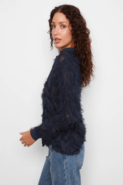 Charlie B fringe chiffon blouse
Charlie B button-front blouse
fringe fabric chiffon blouse
navy fringe blouse for women
long-sleeve chiffon blouse
textured button-front blouse
women’s fringe button-up shirt
Charlie B long-sleeve blouse
navy chiffon blouse with fringe
dressy fringe blouse with buttons