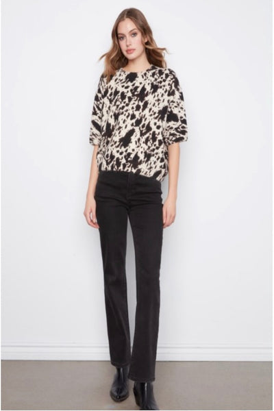 rinted balloon sweater women
abstract animal print sweater women
Charlie B printed knit sweater
elbow sleeve sweater women boutique
cow print knit sweater women
mock neck printed sweater women
balloon shape sweater black white print
women's abstract print pullover sweater
recycled polyester knit sweater women
boutique statement sweater women's fashion