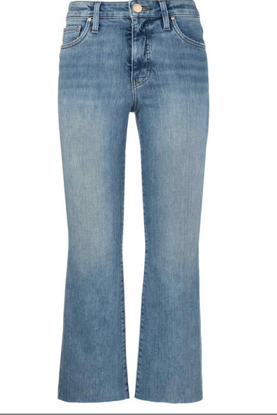 KELSEY HIGH RISE FAB AB ANKLE FLARE WITH RAW HEM